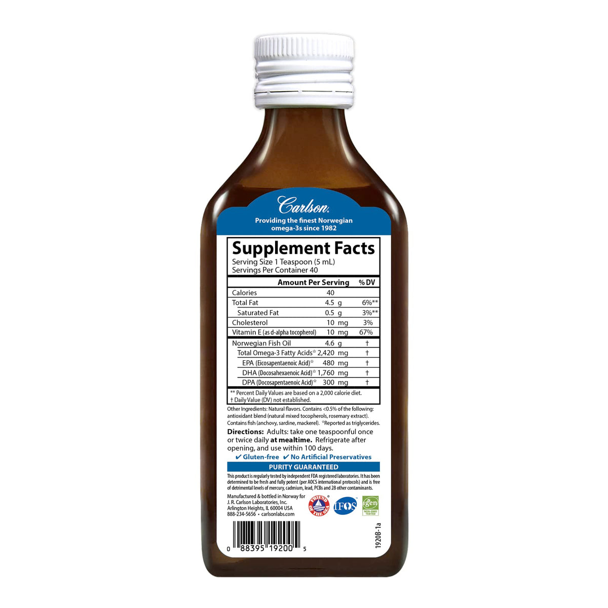Carlson Super DPA Omega-3 Liquid 2,420 mg - 6.7 Fl Oz - image 2