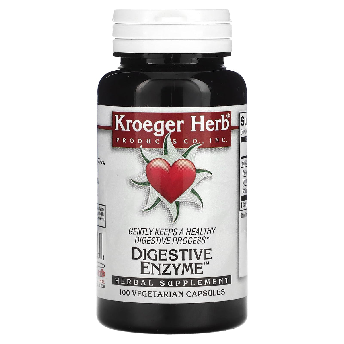 Kroeger Herb Digestive Enzyme - 100 Vegetarian Capsules