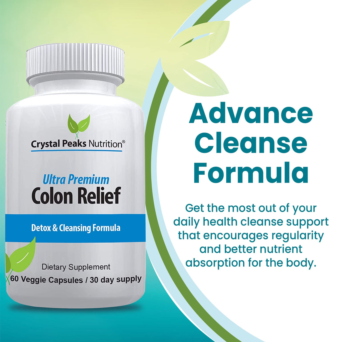CRYSTAL PEAKS NUTRITION Natural Colon Cleanser Capsules - 60 Count - image 2