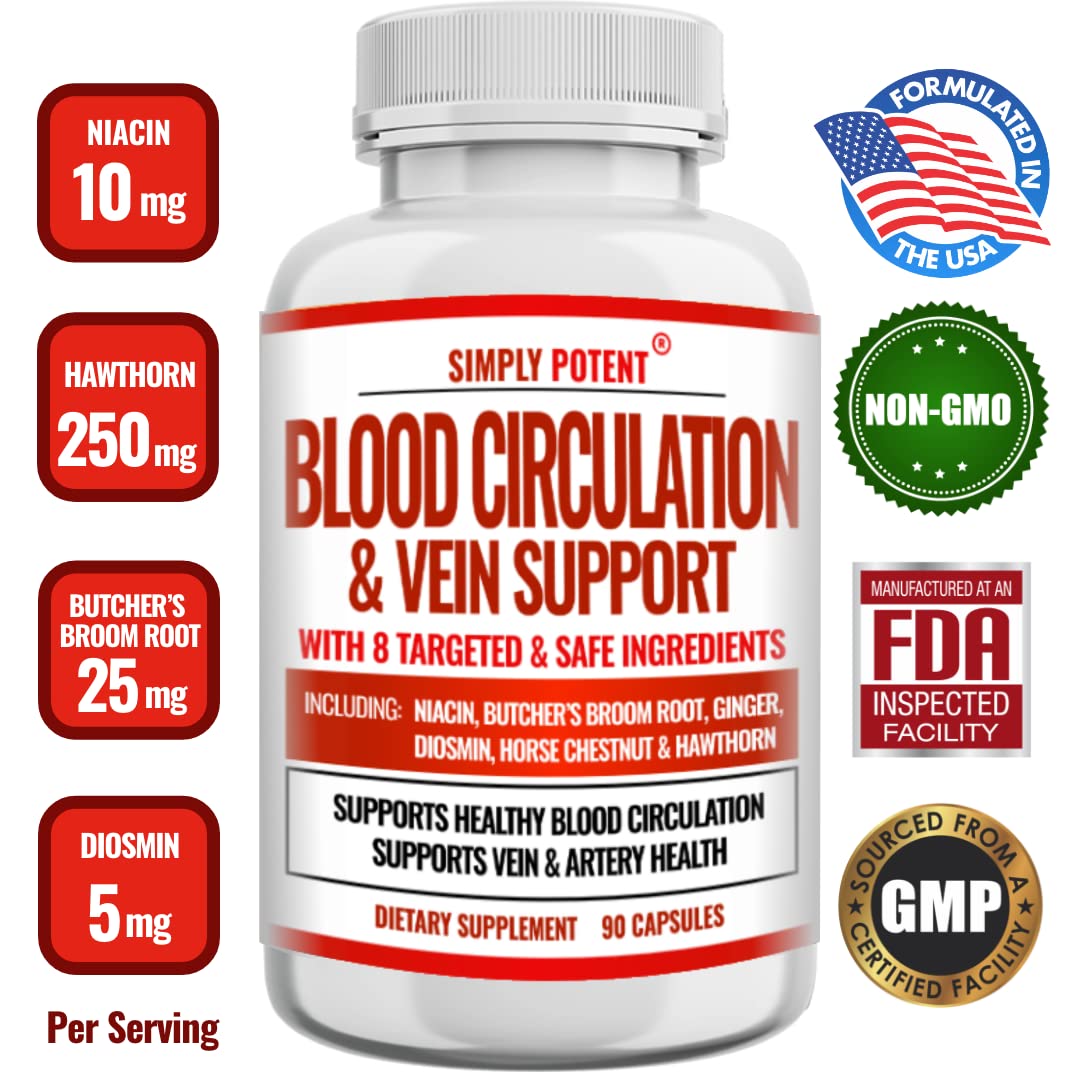 Simply Potent Blood Circulation & Vein Support - 90 Capsules - image 2
