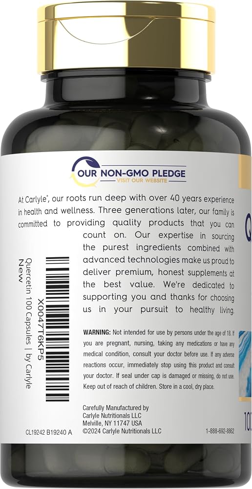 Carlyle Quercetin 500mg with Zinc - 100 Vegetarian Capsules - image 3