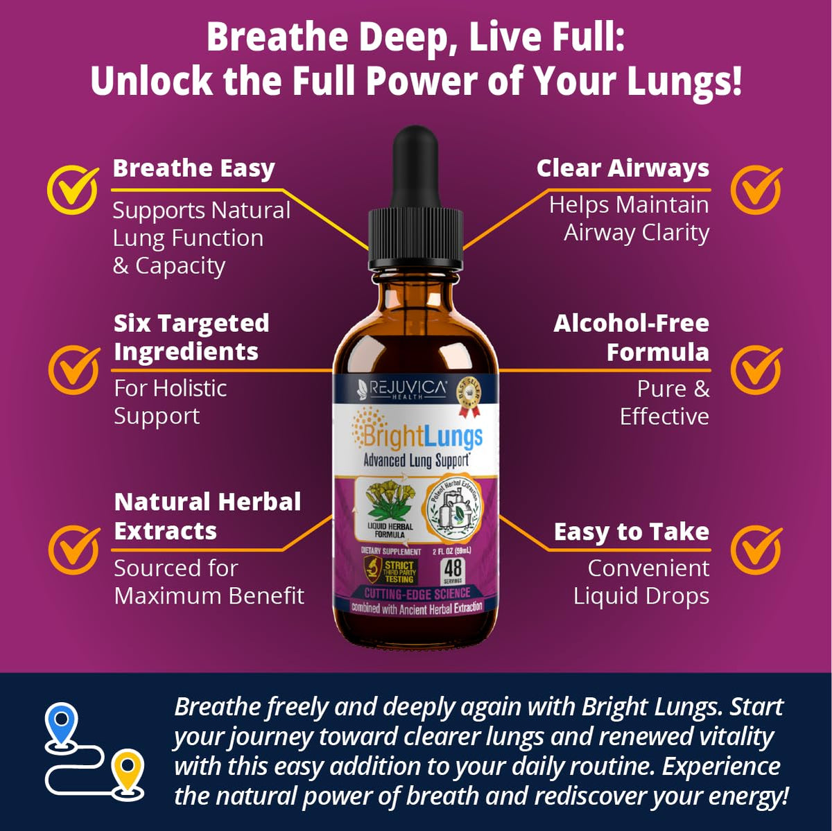 Rejuvica Health Bright Lungs - Lung Detox Support Supplement to Help
