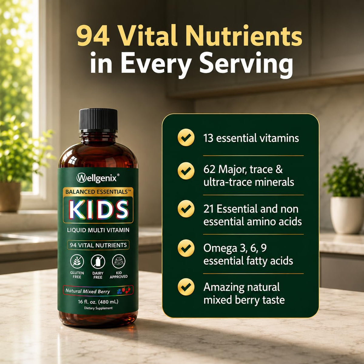 Wellgenix Balanced Essentials Liquid Kids Vitamin - Nutritional