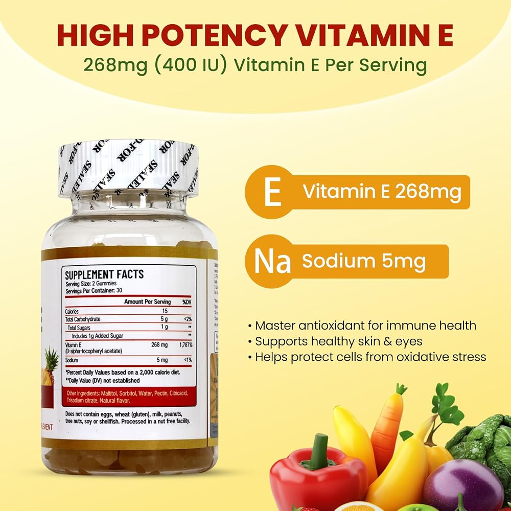 Wins Town Vitamin E Gummies 268mg (400 IU) Vegan - 60 Count - image 3