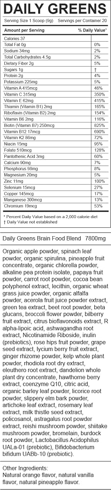 TruBrain Daily Greens Powder - 6.4 Ounce - image 8