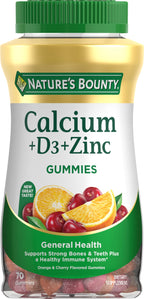 Nature's Bounty Calcium & Vitamin D3 Gummies Bone Health - 70 Count
