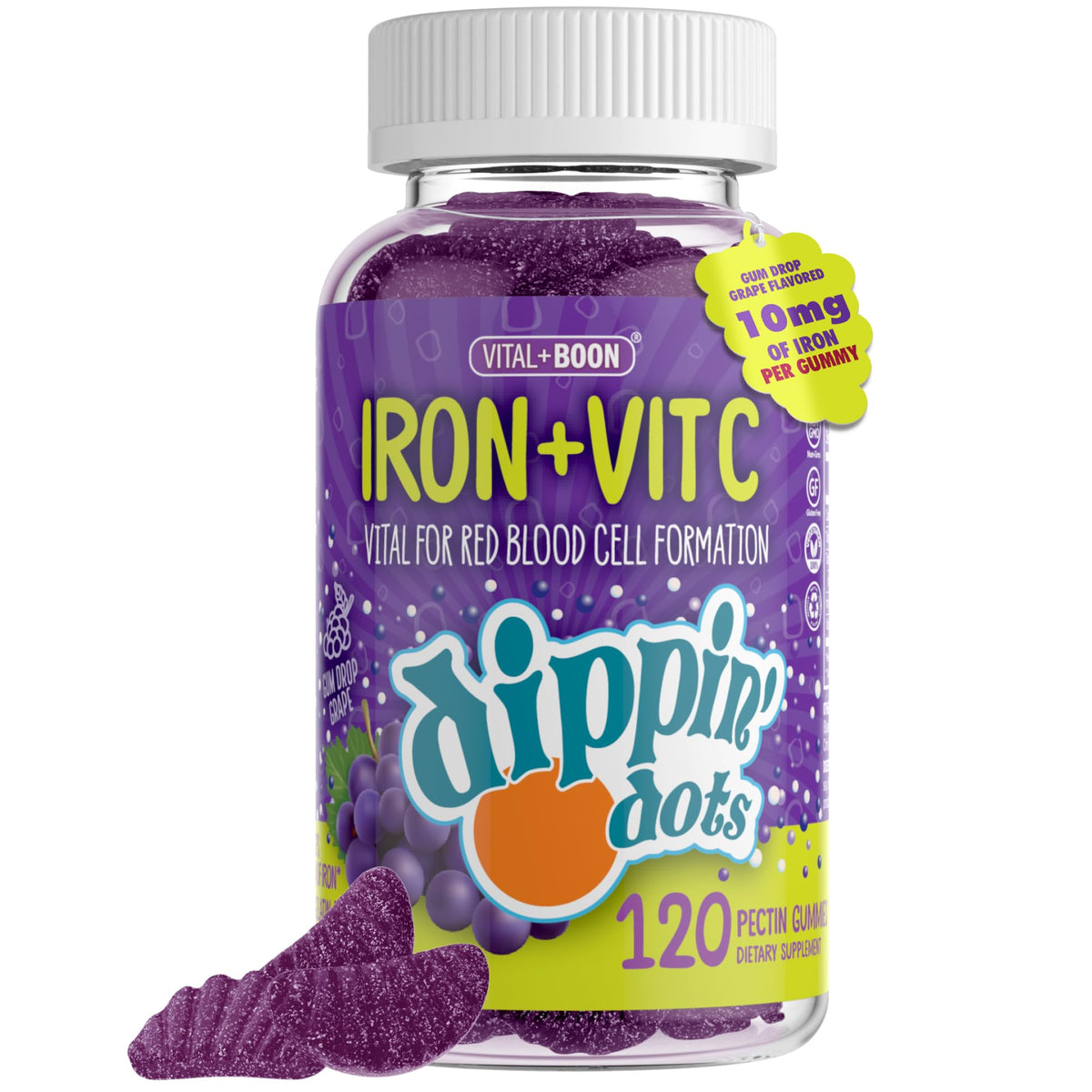 Vital+Boon Iron Gummies with Vitamin C & B12