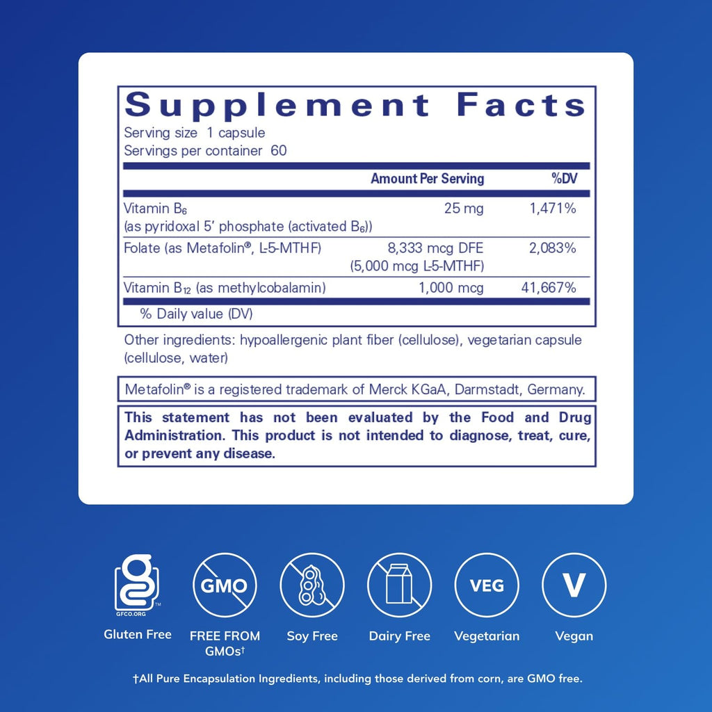 Pure Encapsulations Folate 5,000 Plus - 60 Capsules - image 2