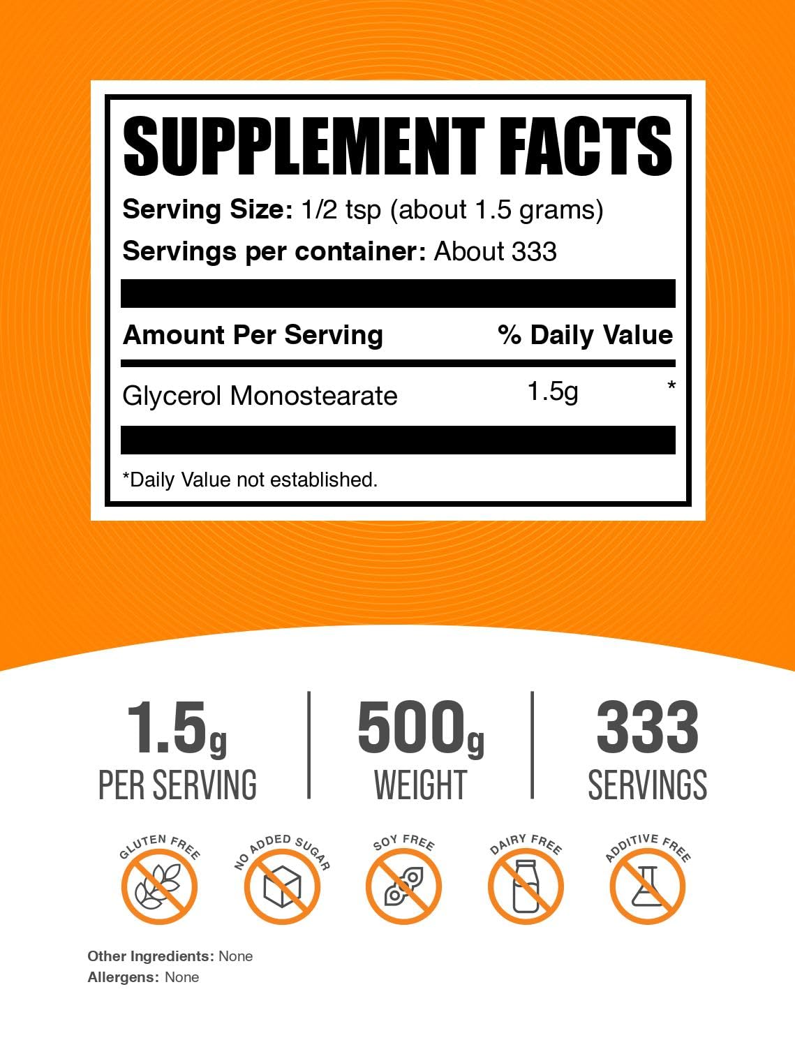 BulkSupplements.com Glycerol Monostearate Powder