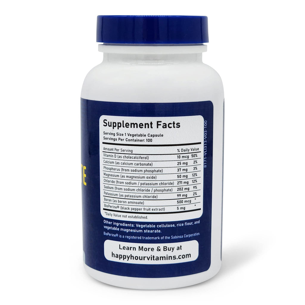 Happy Hour Vitamins Electrolyte Pill - 100 Vegetarian Capsules - image 7