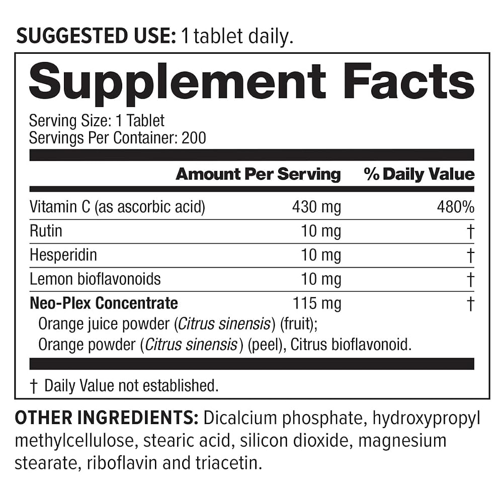 NeoLife Super C Vitamin C Supplement with Bioflavonoids - 200 Tablets - image 6