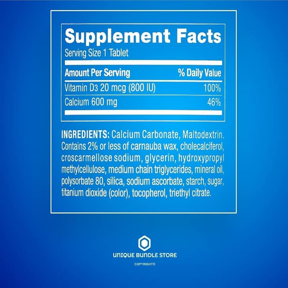 Unique Bundle Calcium 600 mg with Vitamin D3 20 mg