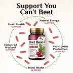 Nature's Nutrition Organic Beet Root Capsules - 1300mg Extra Strength