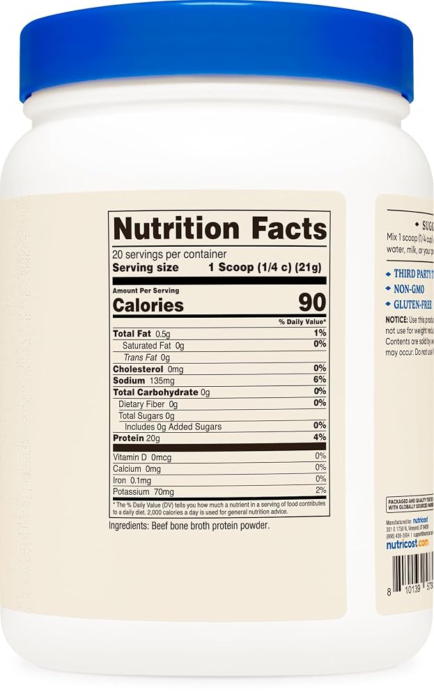 Nutricost Beef Bone Broth Protein Powder Unflavored - 20 Servings - image 5