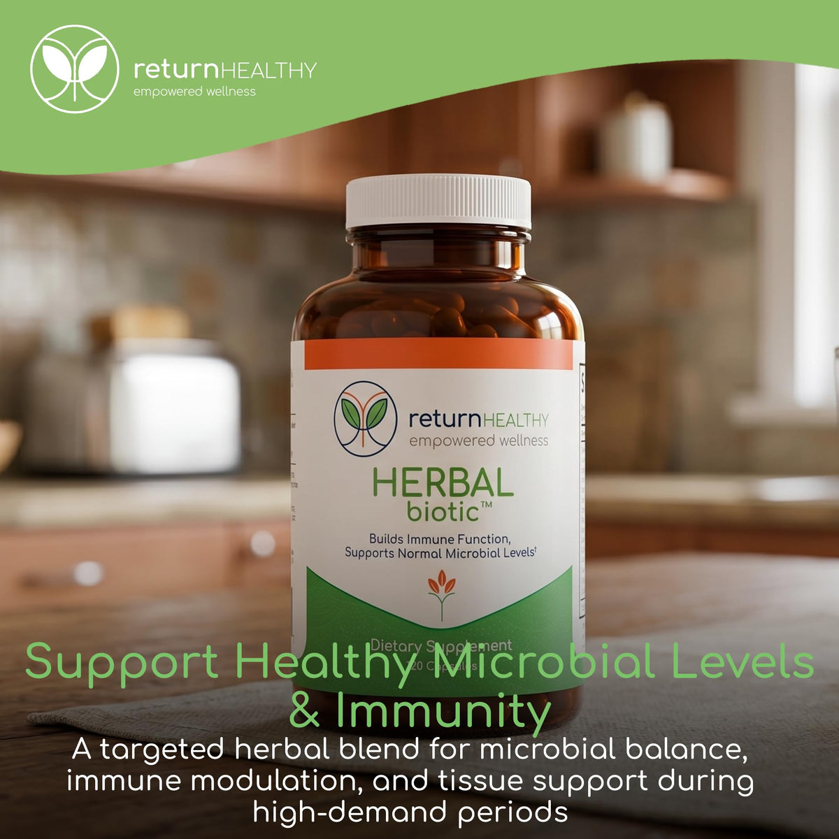 Return Healthy Herbal Biotic Immune Support - 120 Capsules - image 6