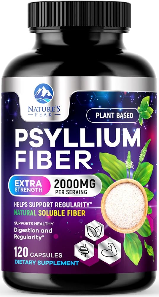 Nature's Peak Psyllium Husk Powder 2000mg Per Serving - Soluble Fiber