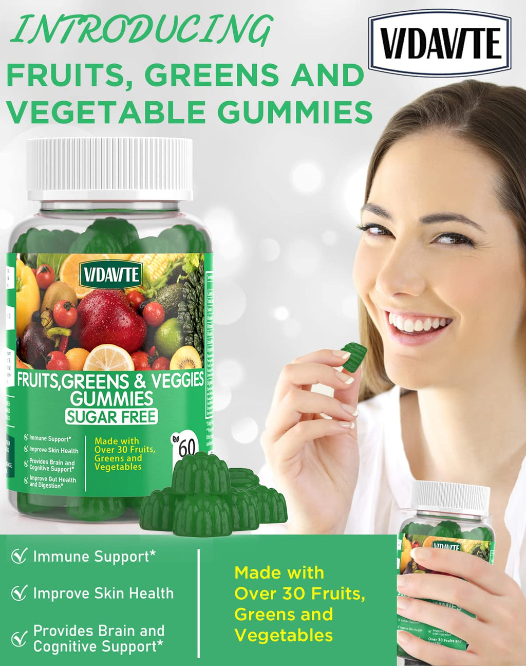 VIDAVITE Sugar-Free Super Greens Gummies - 60 Count - image 8