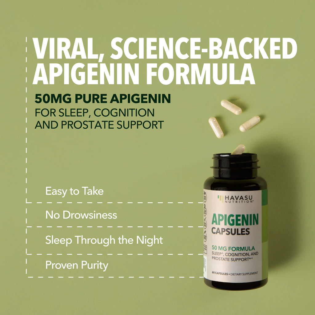 Havasu Nutrition Apigenin 50mg Sleep & Cognitive Support - 60 Capsules - image 3