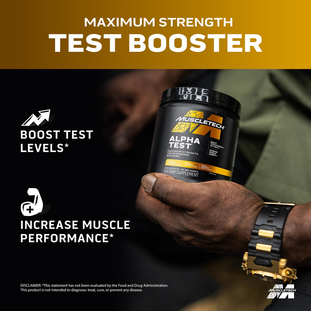 MuscleTech AlphaTest Testosterone Booster for Men - 240 Capsules - image 2