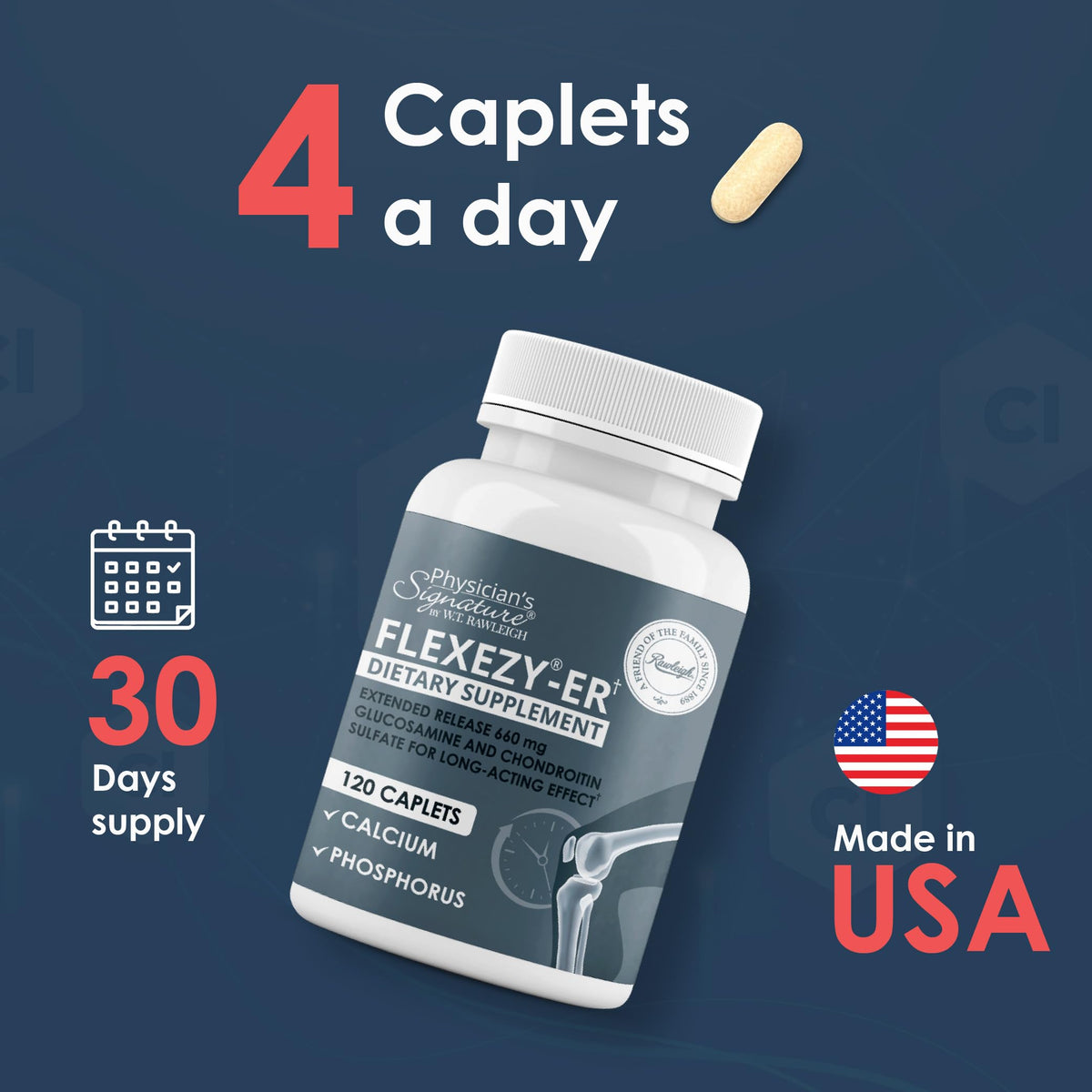 Rawleigh Flexezy-ER Glucosamine Chondroitin 24-Hour - 120 Caplets - image 4