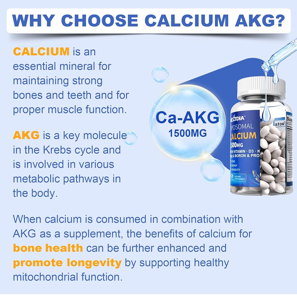 Nextdia Liposomal Calcium AKG Supplement 1500mg