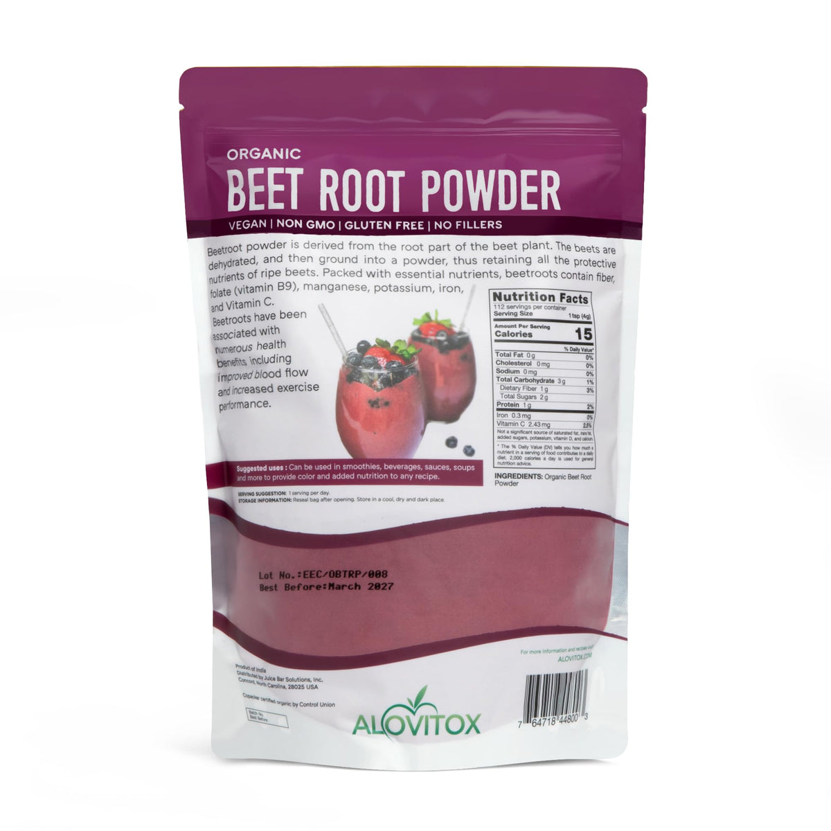 Alovitox Beet Root Powder USDA Organic - 1 Pound - image 5