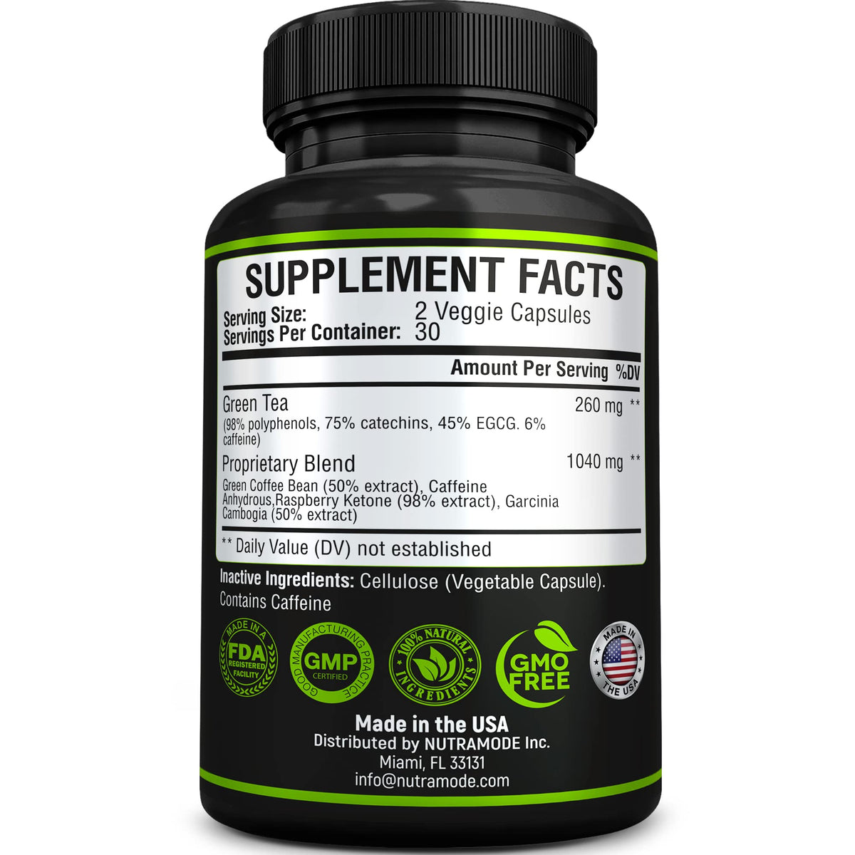 NUTRAMODE Premium Green Tea Extract Fat Burner Supplement