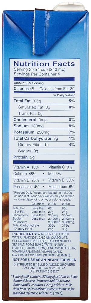Blue Diamond Almond Breeze Unsweetened Chocolate - 32 fl oz - image 2