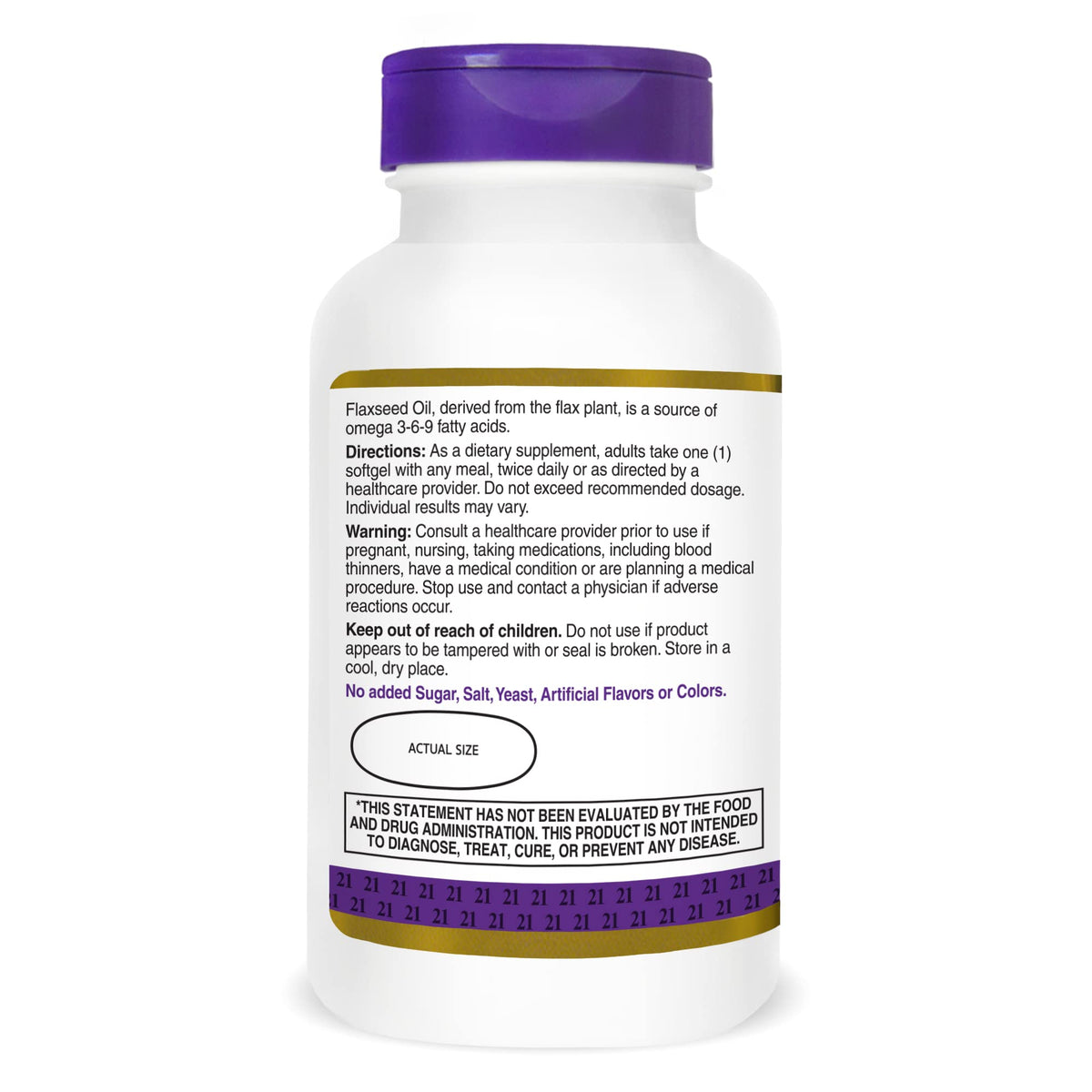 21st Century Flaxseed Oil 1000 mg Softgels, 120 Count