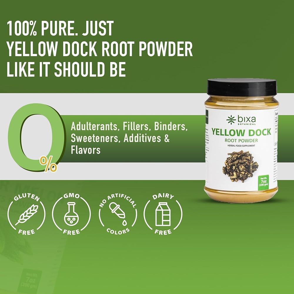 bixa BOTANICAL Yellow Dock Root Powder - 200g - image 3