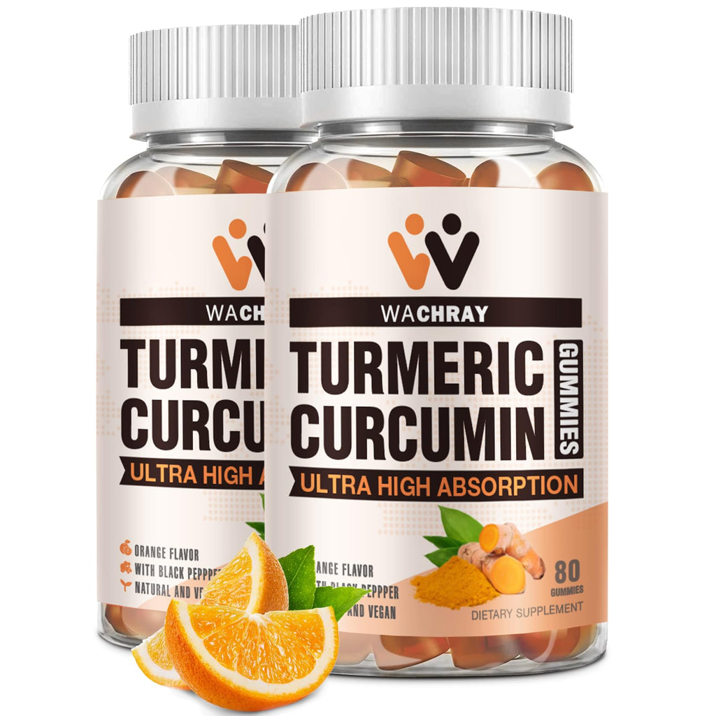 WACHRAY Turmeric Curcumin Gummies with Ginger & Black Pepper - 160 Count