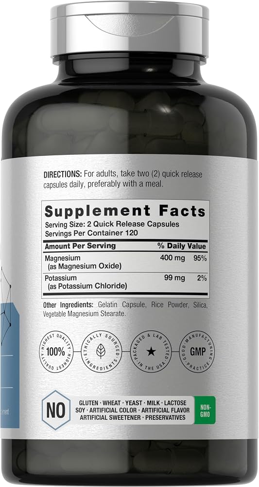 Horbäach Potassium Magnesium Supplement - 240 Capsules - image 2