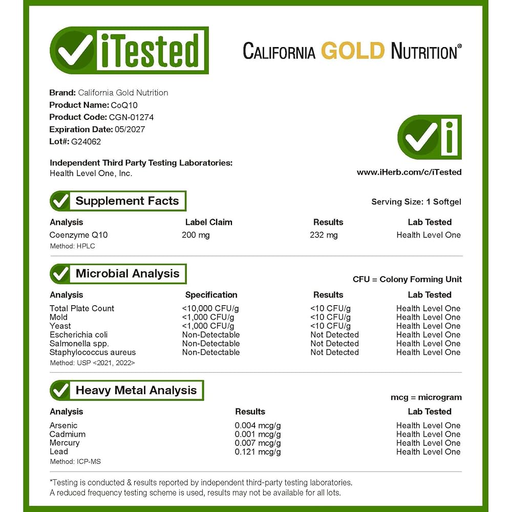 California Gold Nutrition CoQ10 200 mg - 120 Softgels - image 4