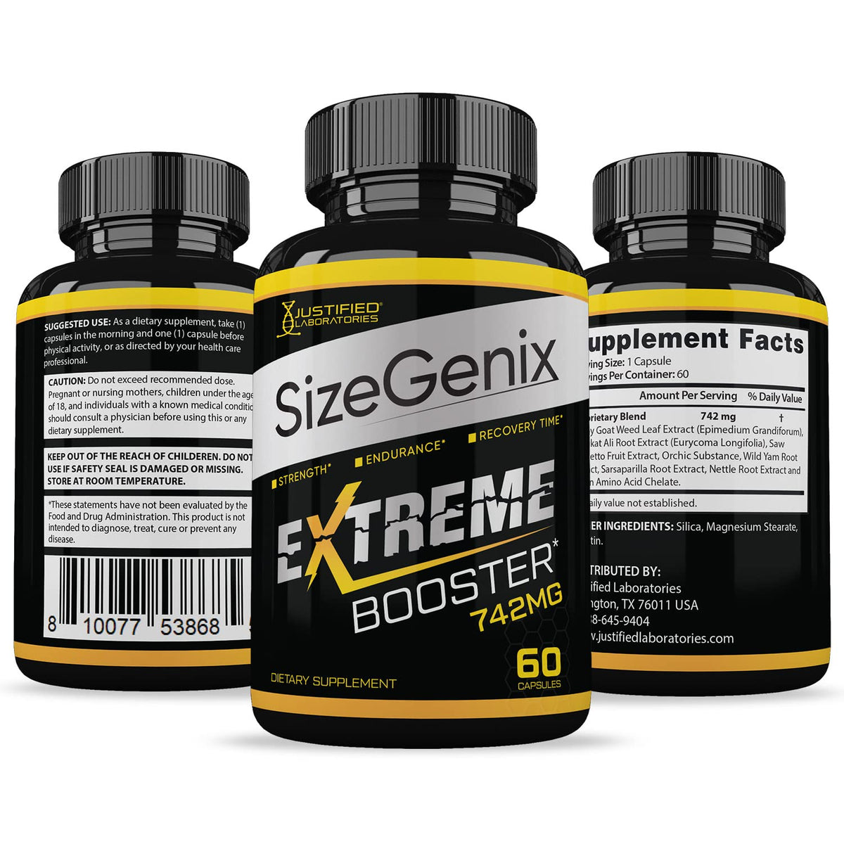 Justified Laboratories Sizegenix Advanced Formula - 60 Capsules - image 6