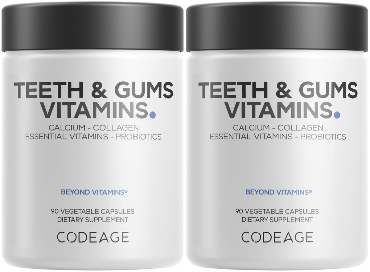 Codeage Teeth & Gums Vitamins + Oral Probiotics Supplement for Mouth