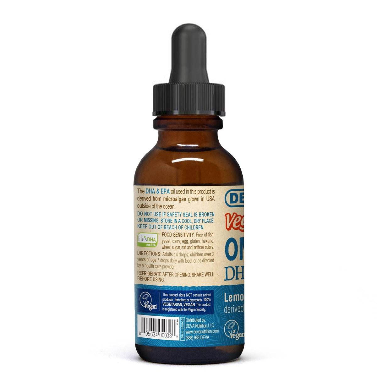 DEVA Vegan Liquid DHA-EPA Omega-3 Lemon Flavor - 2 Fl Oz (Pack of 2) - image 3