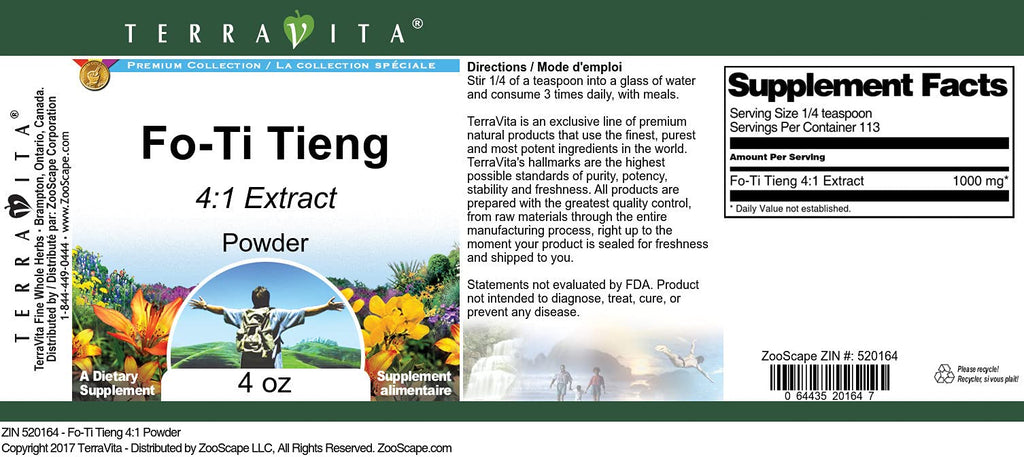 Terravita Fo-Ti Tieng 4:1 Powder - 12 oz (3 Pack) - image 2