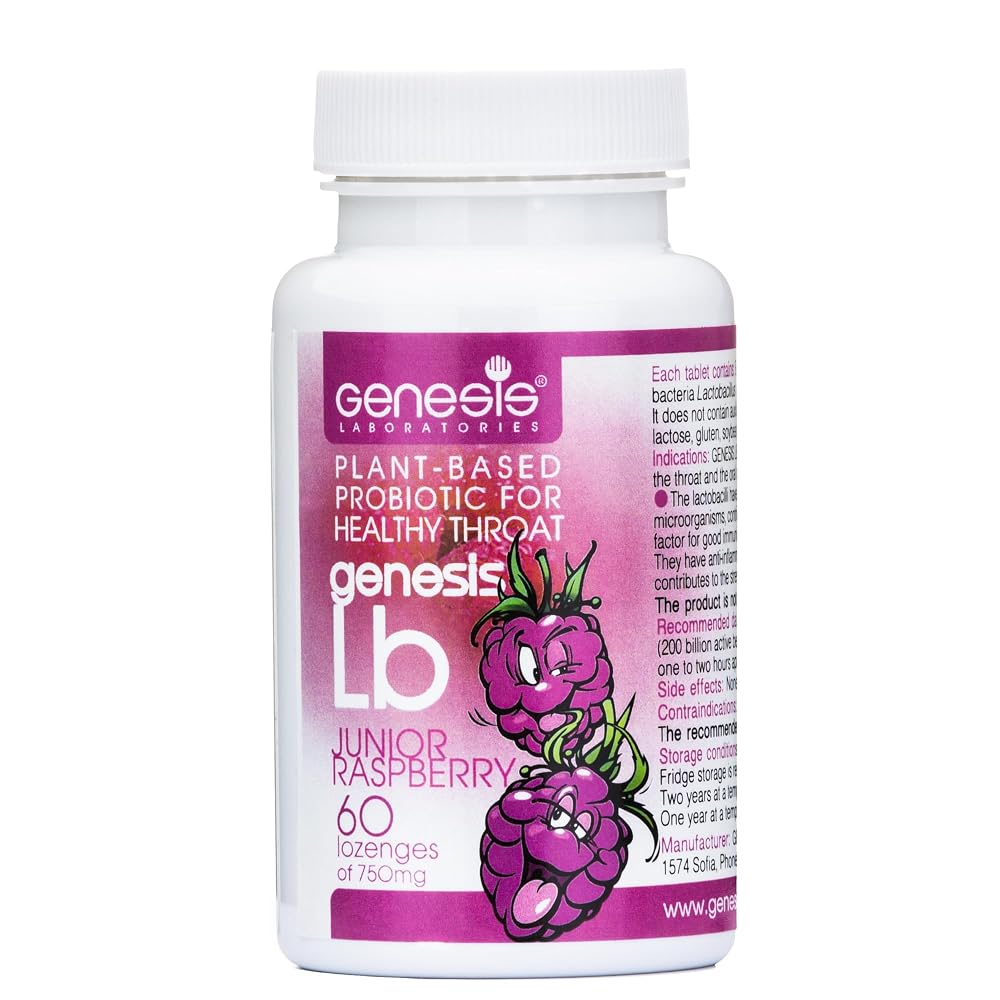 Genesis LB Junior Raspberry Probiotic Lozenges for Kids - 60 Tablets