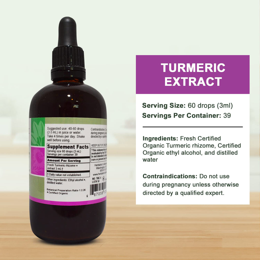 Herbalist & Alchemist Turmeric Extract Liquid - 4 Fl Oz - image 2