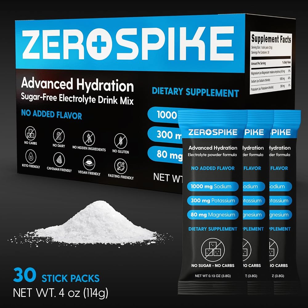 Zerospike No Sugar Electrolytes Powder Packets