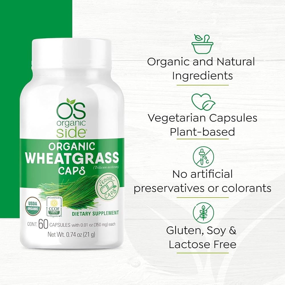OS Organic Side Organic Wheatgrass Capsules - 120 Count - image 5