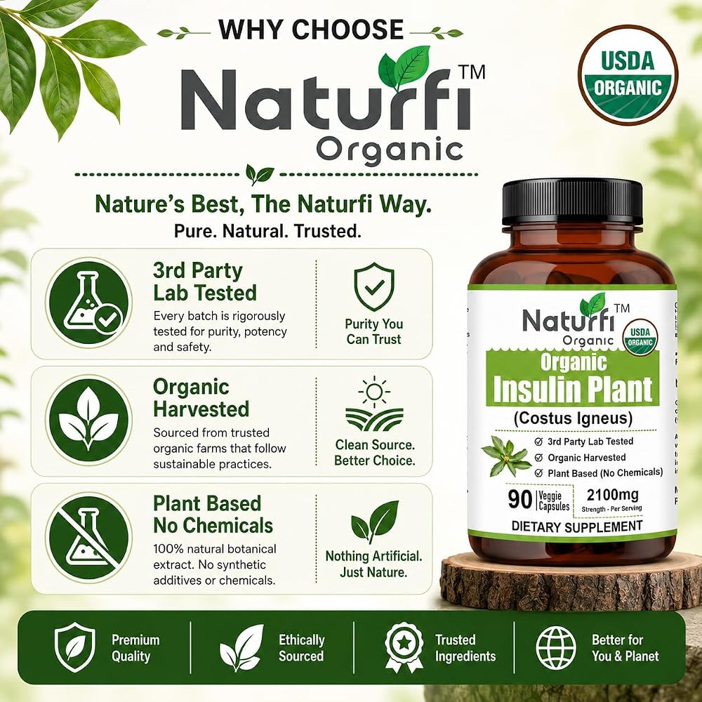Naturfi Organic Insulin Plant Capsules - 90 Vegetarian Capsules - image 5