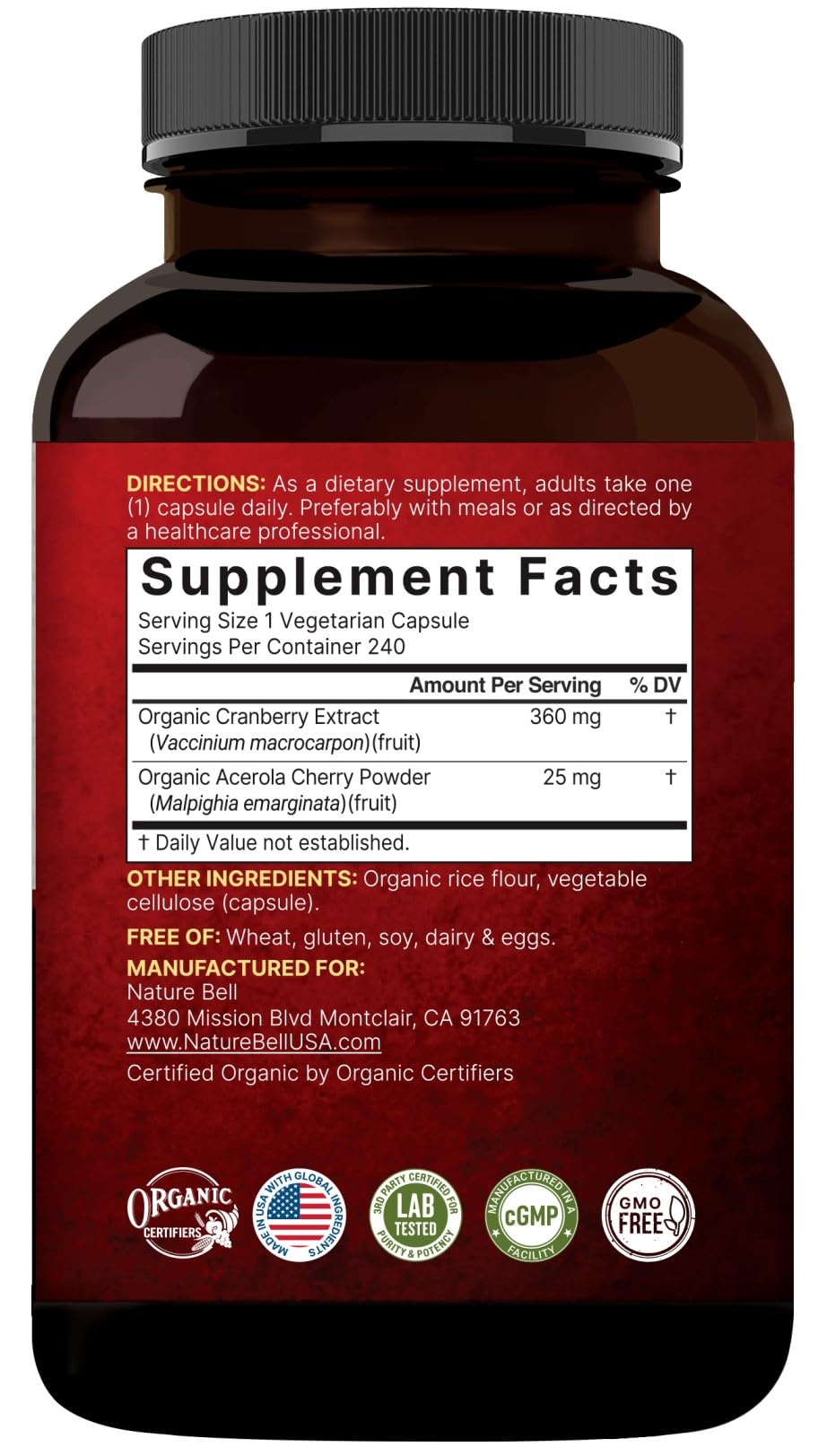 NatureBell Cranberry Pills Parent