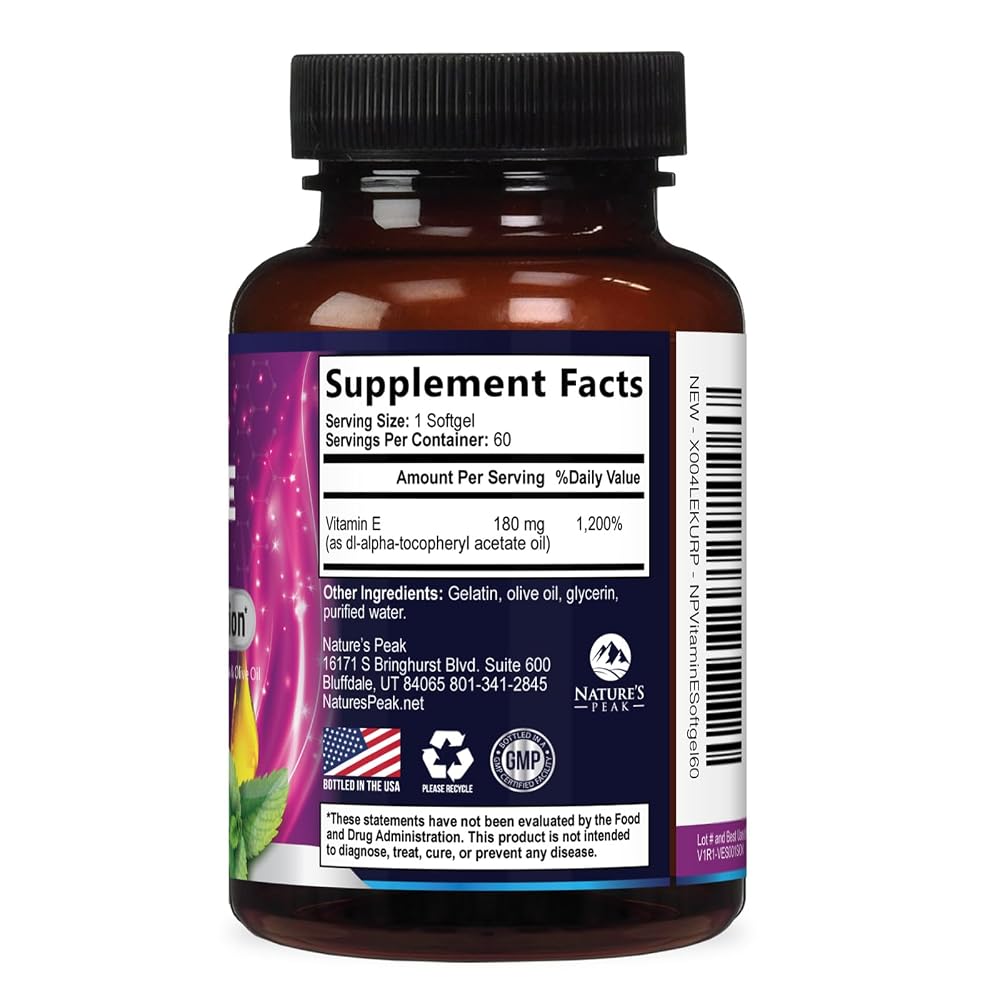 Nature's Peak Vitamin E 180 mg (400 IU) Softgels - E Vitamin DL-Alpha