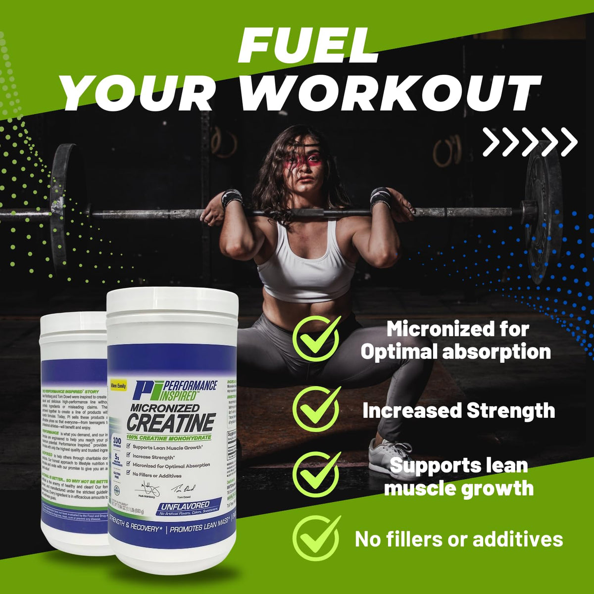 PERFORMANCE INSPIRED Micronized Creatine Monohydrate Powder - 1.1 lb - image 4