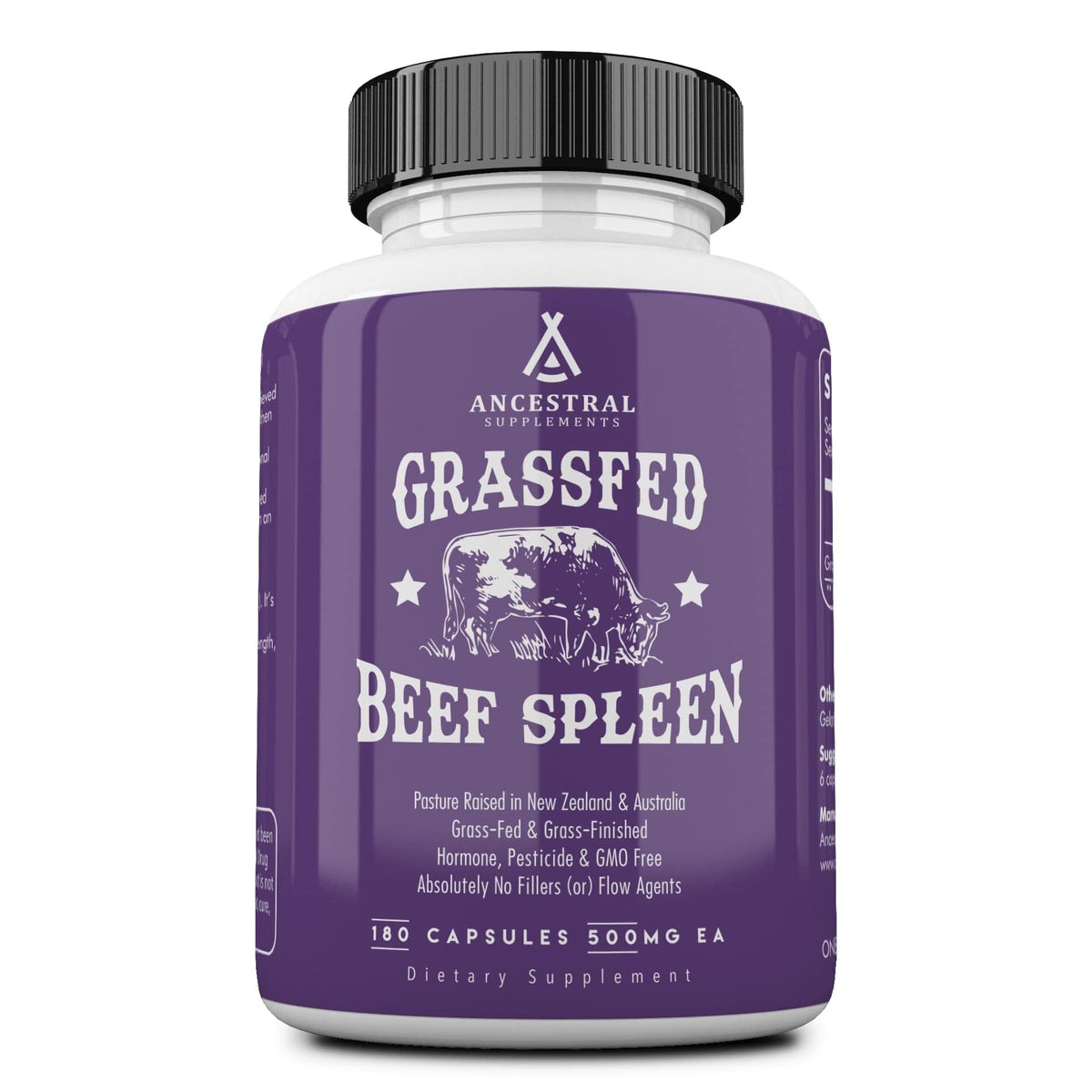 Ancestral Supplements Grass Fed Beef Spleen Capsules - 180 Count