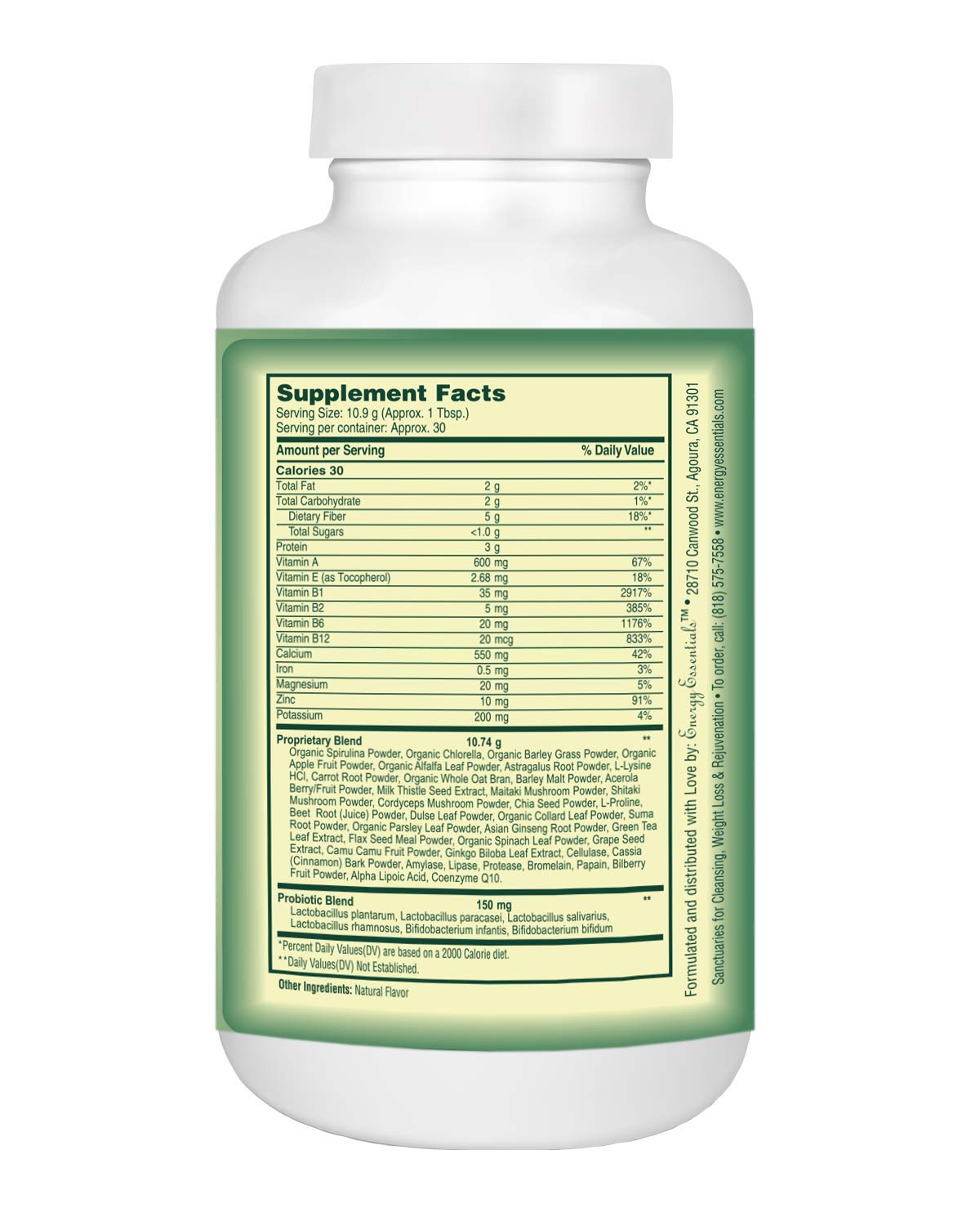 Energy Essentials Catie's Organic Greens Powder - 30 Servings - image 2