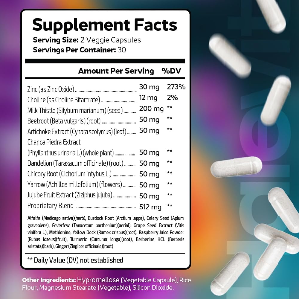 Halevit Liver Support Supplement with Milk Thistle & Zinc - 60 Capsules - image 2