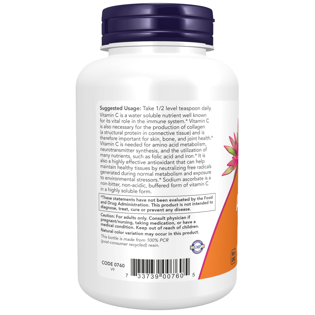 Now Foods Sodium Ascorbate Powder, Buffered, Antioxidant Protection