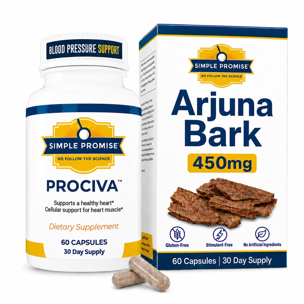 Simple Promise Prociva Arjuna Bark Extract Supplement - 60 Capsules